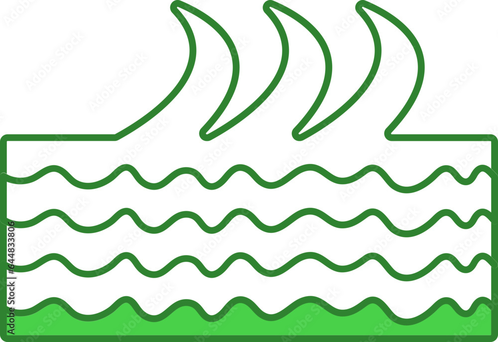 Poster Green And White Tsunami Icon.