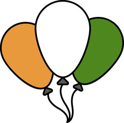 Tricolor Balloon Bunch Icon In Flat Style.