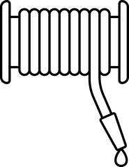 Hose Or Pipe Line Art Icon in Flat Style.