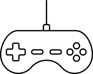 Game Controller Icon In Line Art.