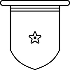 Line Art Star Medal Flat Icon.