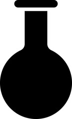 Illustration of Round Beaker Icon In Glyph Style.