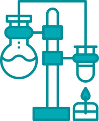 Chemical Process Icon In Cyan And White Color.