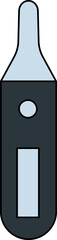 Illustration Of Thermometer Icon In Blue And Gray Color.