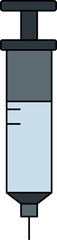 Isolated Syringe Or Injection Icon In Blue And Gray Color.