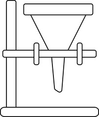 Illustration Of Filter Or Funnel Stand Icon In Line Art.