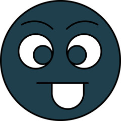 Fototapeta premium Teal Greedy Emoji Face Icon In Flat Style.