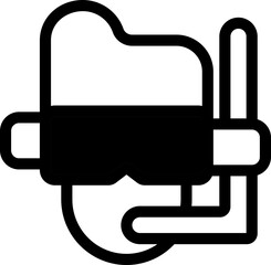 Obraz premium Diving Mask Icon In Black And White Color.
