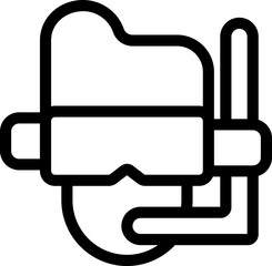 Obraz premium Diving Mask Icon In Black Thin Line Art.