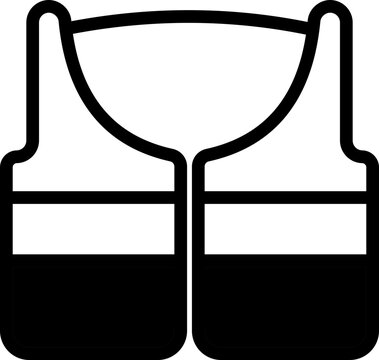 recommend clip art: Life Vest Icon In Black And White Color.