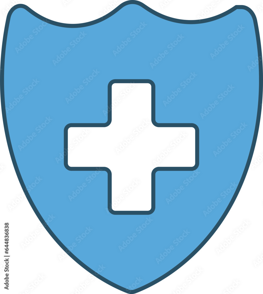 Canvas Prints Medical Shield Icon In Blue And White Color.