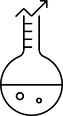 Line Arrow Graph With Beaker For Science Growing Icon Or Symbol.