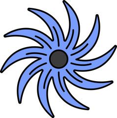 Flat Style Black Hole Icon In Black And Blue Color.