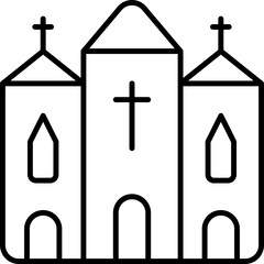 Church Building Black Outline Icon.