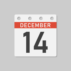 Icon page calendar day - 14 December