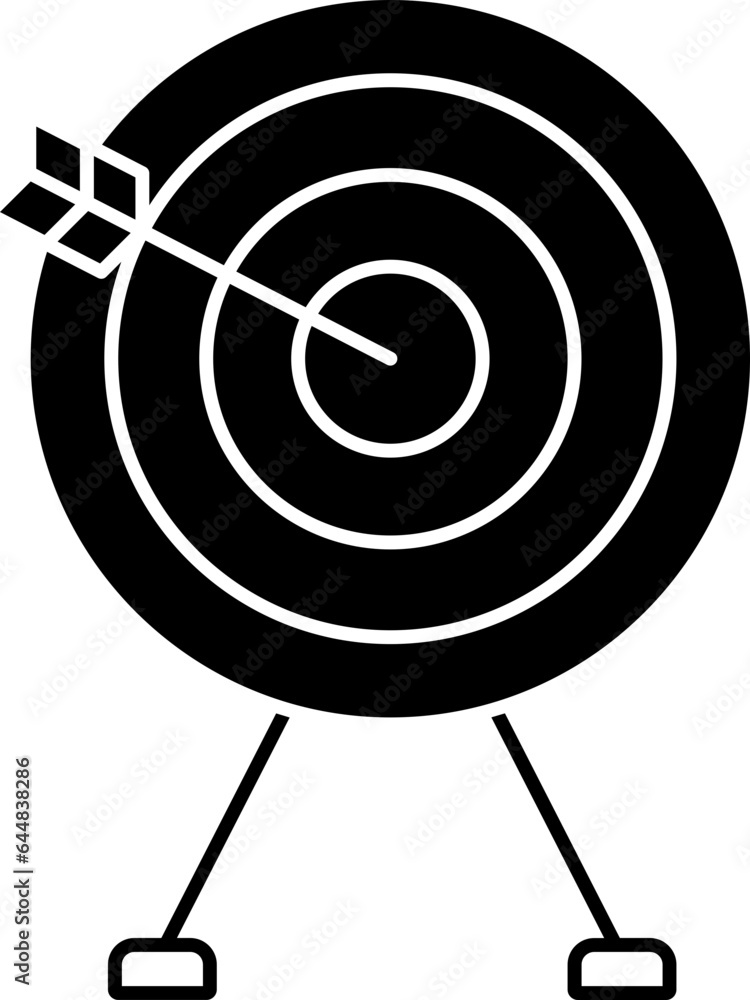 Aufkleber target with arrow icon in b&w color.