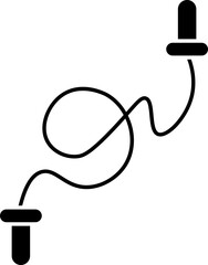 Skipping Or Jumping Rope Icon In B&W Color.
