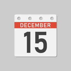 Icon page calendar day - 15 December