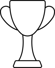 Line Art Trophy Cup Icon in Flat Style.