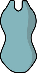 Tranquil Blue Bodysuit Icon In Flat Style.