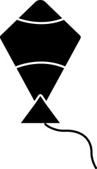 Illustration of Kite Icon In B&W Color.