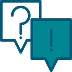 FAQ Icon In Cyan And White Color.