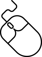 Mouse Icon In Thin Line Art.
