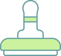 Rubber Stamp Icon In Green And White Color.
