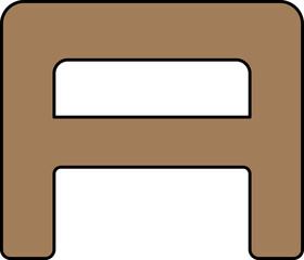 Bath Stool Icon In Brown Color.