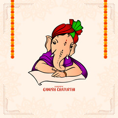 Hindu festival Happy Ganesh Chaturthi celebration background