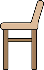 Chair Or Ripley Stool Icon In Brown Color.