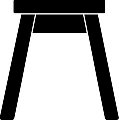 Isolated Stool Icon In Black and White Color.