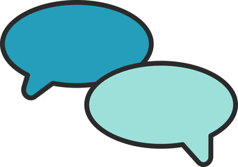 Speech Bubbles Icon In Blue Color.