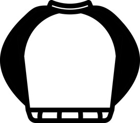 B&W Color Sweater Icon In Flat Style.