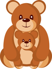 Obraz premium Two Teddy Bear Icon In Brown Color.