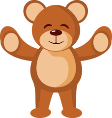 Obraz premium Cheerful Bear Character Icon In Brown Color.