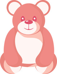 Teddy Bear Icon Or Symbol In Red Color.