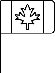 Canada Flag Icon In Line Art.