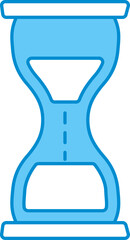 Hourglass Icon In Blue And White Color.