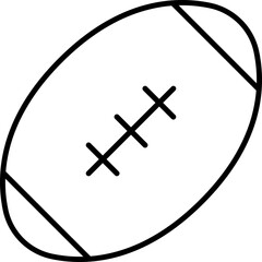 Rugby Football Flat Icon In Linear Style.