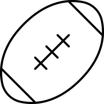 recommend clip art: Rugby Football Flat Icon In Linear Style.