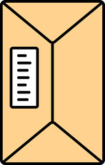 Envelope Barcode Icon In Yellow And White Color.