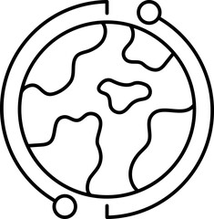 Refresh Globe Icon In Black Line Art.