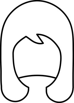 recommend clip art: Female Hair Wig Icon In Thin Line Art.