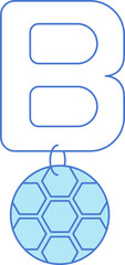 Obraz premium Letter B For Ball Icon In Blue And White Color.