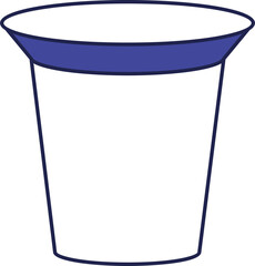 Disposable Cup Icon In White And Blue Color.
