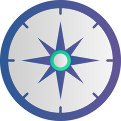 Isolated Compass Icon In Blue Color.