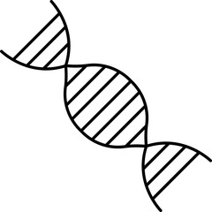DNA Symbol Or Icon In Black Line Art.