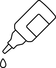 Drop Fall With Bottle Icon In Black Outline.