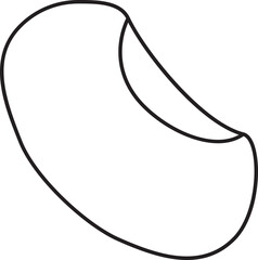 Seed or Beans Icon In Thin Line Art.